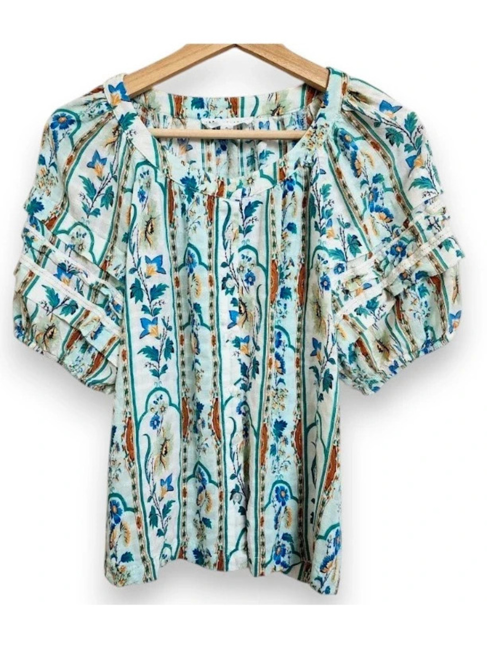 Jane & Delancey Puff Sleeve Boxy Floral Blouse
